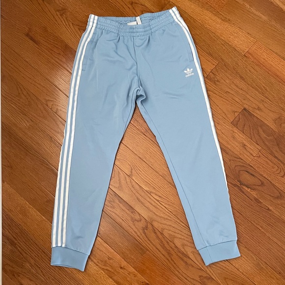 baby blue adidas pants mens